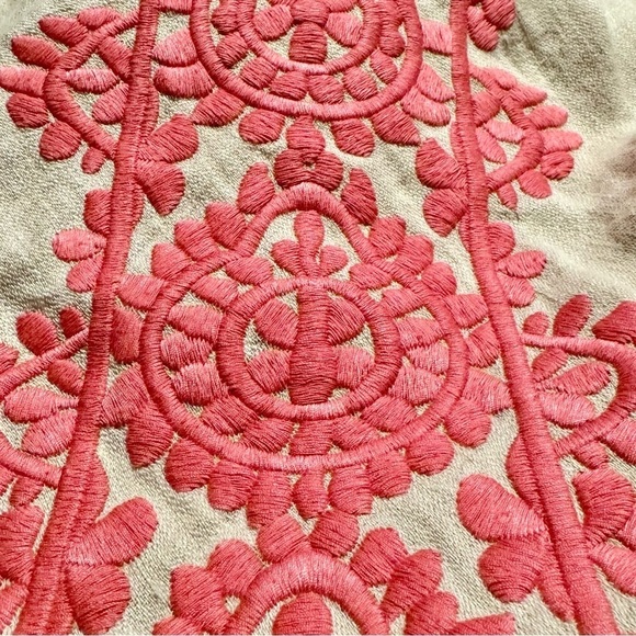 Uncle Frank 100% Linen Embroidered Sleeveless Midi Length PullOn Lagenlook Dress - Picture 3 of 8